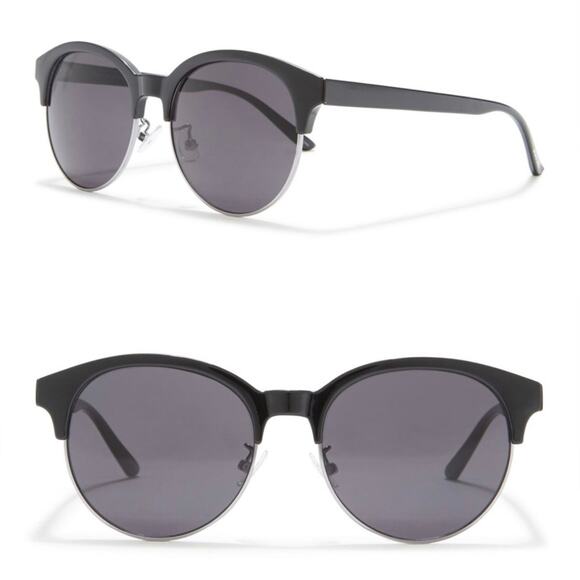 Joe's Jeans 54mm Round Sunglasses Satin Black NWT